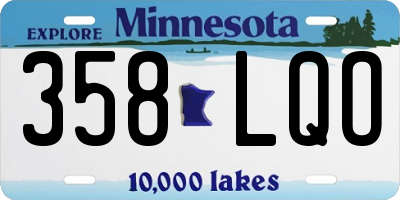 MN license plate 358LQO