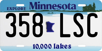 MN license plate 358LSC