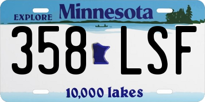 MN license plate 358LSF