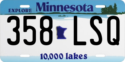 MN license plate 358LSQ