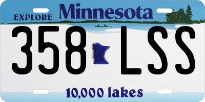 MN license plate 358LSS