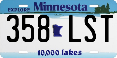 MN license plate 358LST