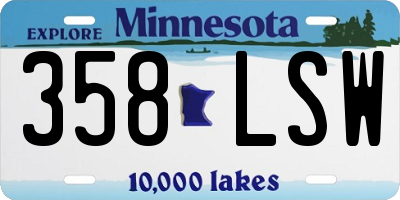 MN license plate 358LSW