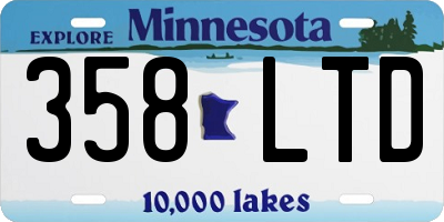 MN license plate 358LTD