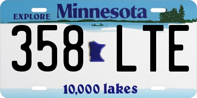MN license plate 358LTE