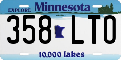 MN license plate 358LTO