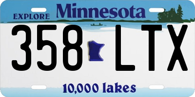 MN license plate 358LTX