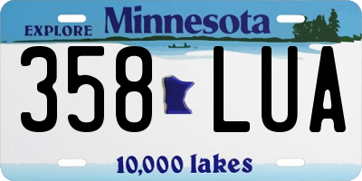 MN license plate 358LUA