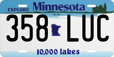 MN license plate 358LUC
