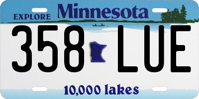 MN license plate 358LUE