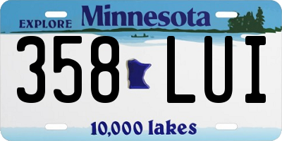 MN license plate 358LUI