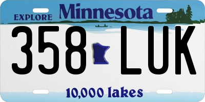 MN license plate 358LUK