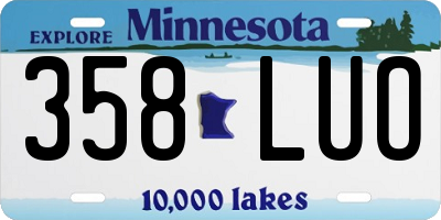 MN license plate 358LUO