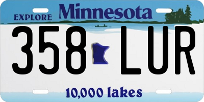 MN license plate 358LUR