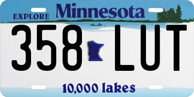 MN license plate 358LUT