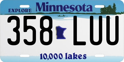 MN license plate 358LUU