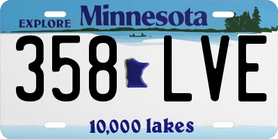 MN license plate 358LVE