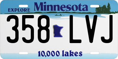 MN license plate 358LVJ
