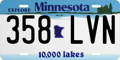 MN license plate 358LVN