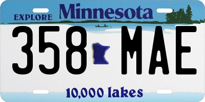 MN license plate 358MAE