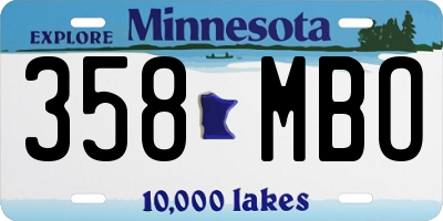 MN license plate 358MBO