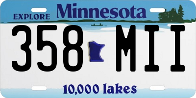 MN license plate 358MII