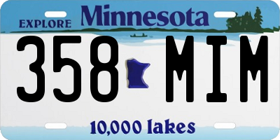 MN license plate 358MIM