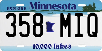 MN license plate 358MIQ