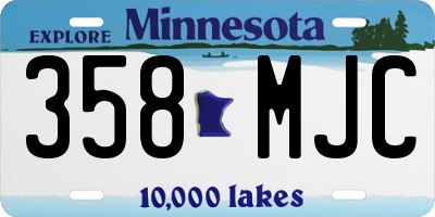 MN license plate 358MJC