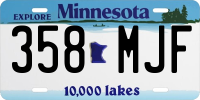 MN license plate 358MJF
