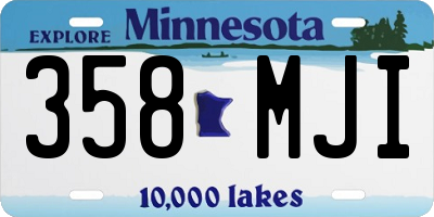 MN license plate 358MJI