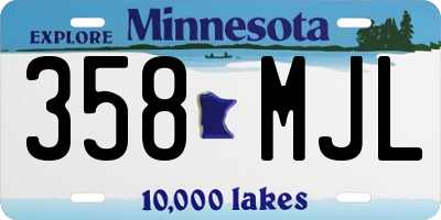 MN license plate 358MJL
