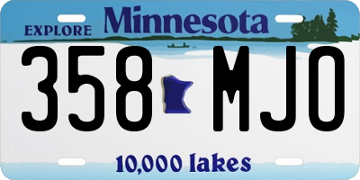 MN license plate 358MJO