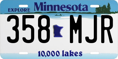 MN license plate 358MJR