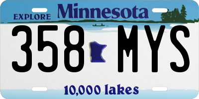 MN license plate 358MYS