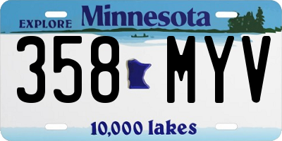 MN license plate 358MYV