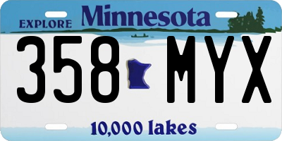 MN license plate 358MYX