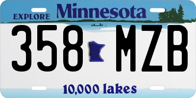 MN license plate 358MZB