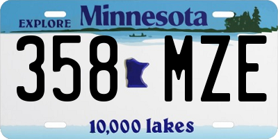MN license plate 358MZE