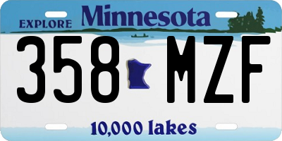 MN license plate 358MZF