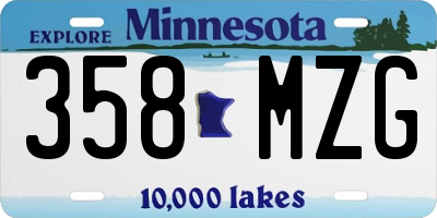 MN license plate 358MZG