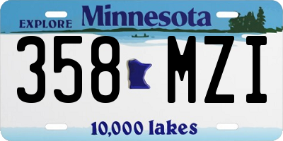 MN license plate 358MZI