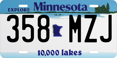 MN license plate 358MZJ
