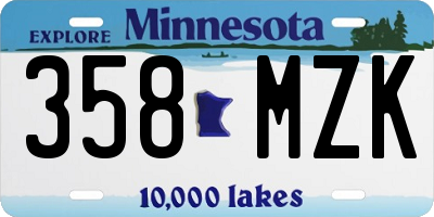 MN license plate 358MZK