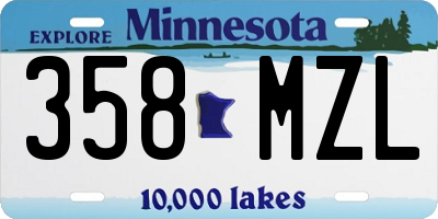 MN license plate 358MZL