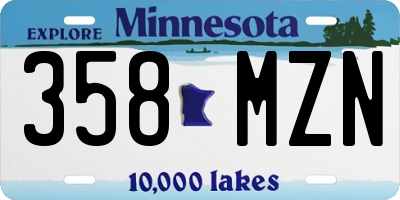 MN license plate 358MZN