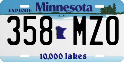 MN license plate 358MZO