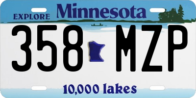 MN license plate 358MZP