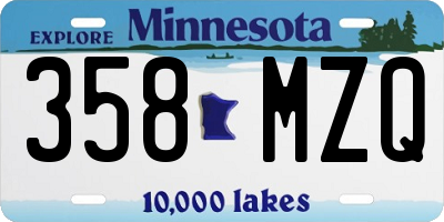 MN license plate 358MZQ