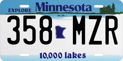 MN license plate 358MZR